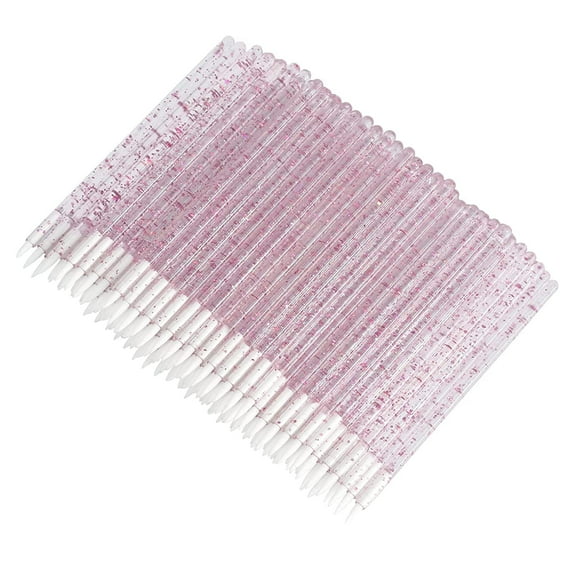 100PCS Disposable Eyeliner Makeup Brushes Applicator Cosmetic Eye Wands (Crystal Pink)