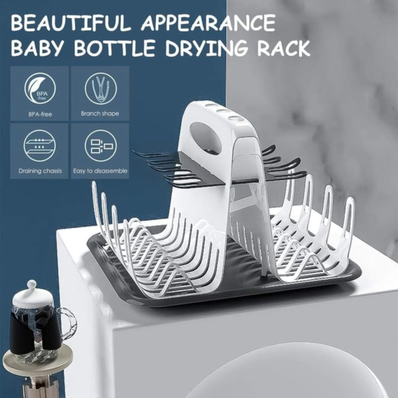 Modern Minimalist Bottle Draining And Drying Rack For Babies Tableware Cleaning Bottle Box Nipple Portability And Organization