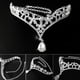 thumbnail image 5 of EeaseMX Cadena para la frente de dama de honor con dije de cristal y diamantes de imitación, tocado de boda (plata), 5 of 8