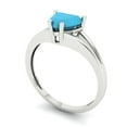 thumbnail image 2 of 1 ctw Solitaire Anniversary Ring for Women | Heart Cut Simulated Turquoise | Hyperallergenic Solid 14K White Gold, 2 of 5