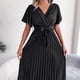 thumbnail image 5 of Vestido De Mujer Primavera verano vestidos casuales cinturón vestido femenino para cóctel (negro XL) Cgtredaw Para estrenar, 5 of 7