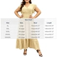 thumbnail image 3 of Summer Flowy Dresses for Women Plus Size V-Neck Ruffle Sleeve Smocked Waist Tiered Maxi Dress Casual Party Wedding Guest Sundress Yellow XL, 3 of 5