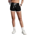 thumbnail image 4 of Women's Shorts Athletic Running Short with Pockets Gym Workout Shorts (Black L), 4 of 5