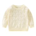 thumbnail image 3 of Ruyang Boys Girls Knit Sweater Loose Long Sleeve Pullover Breathable Casual Basic Tops Kids Crew Neck Fall Warm Outfits, 3 of 7