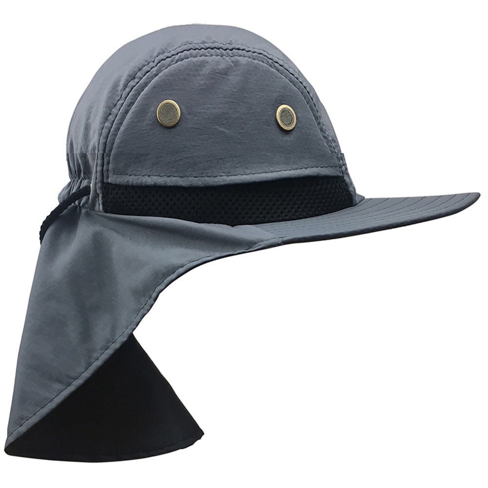 Solaria Men's UV Protection Hat with Neck Flap, Wide Brim