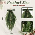 thumbnail image 2 of AHeartcove 2 Pack Christmas Greenery Cedar Teardrop Swag with Velvet Ribbon Bow and Rustic Vintage Bells - Artificial Swag Wreath for Tree Outdoor Front Door Farmhouse Home Wall Mantle Decor(Green), 2 of 12
