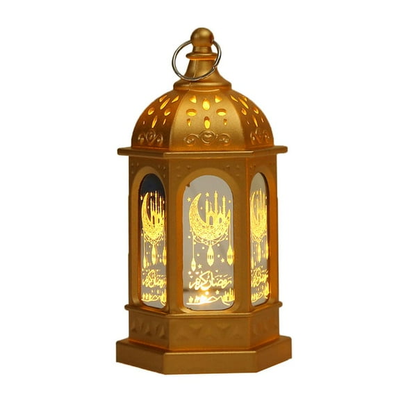 Ramadan Lantern Decoration Plastic LED Eid Mubarak Lamp Exquisite Battery Powered Ramadan Festival Table Light Home Festival Decoration Gift for Children Home Tabletop Decor