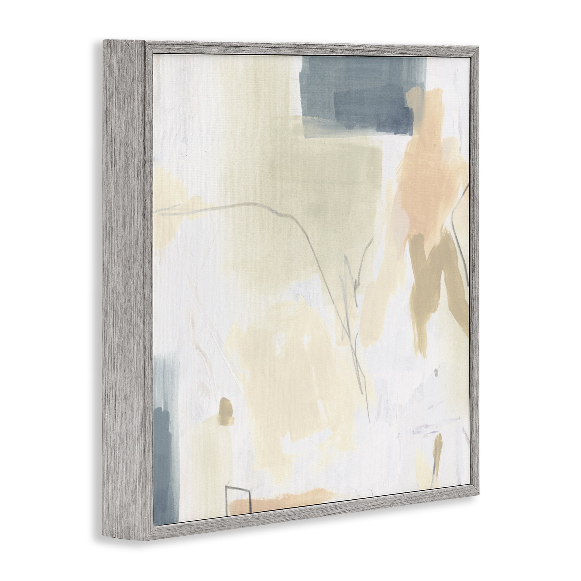 Stupell Industries Plaster Line Abstract Gray Framed Giclee Art, design by June Erica Vess