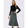 thumbnail image 3 of DARING DIVA Women's A-Line Skirts Stretchy Sweater Midi Skirt M Dark Gray, 3 of 8