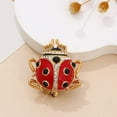 thumbnail image 4 of Versatile Crystal Studded Ladybugs Pin Handmade Enamel Badge Perfect For Dresses Coats And Special Occasion Attire, 4 of 17
