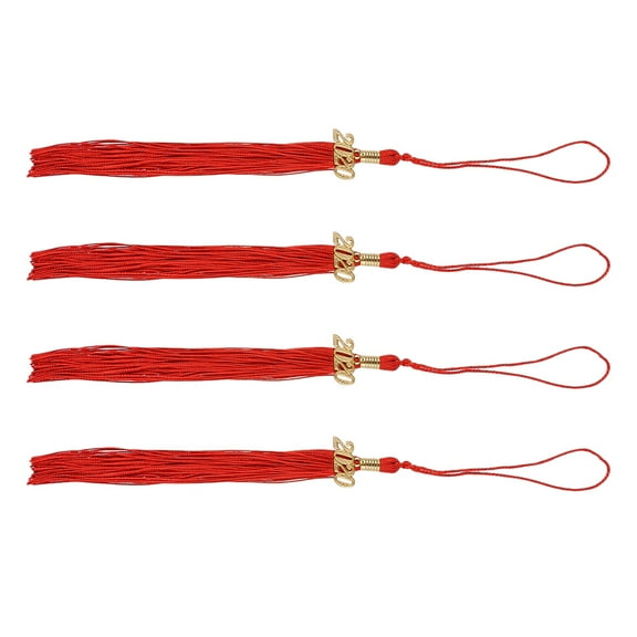 AURARMLET Polyester Graduation Tassel 4Pcs Red 15.7X1.4X0.5In