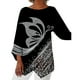 thumbnail image 1 of Top Casual Mujer Pamolo Manga 3/4 Dobladillo Irregular Cuello Redondo Estampado De Moda Jersey Tipo 1 XXL, 1 of 5