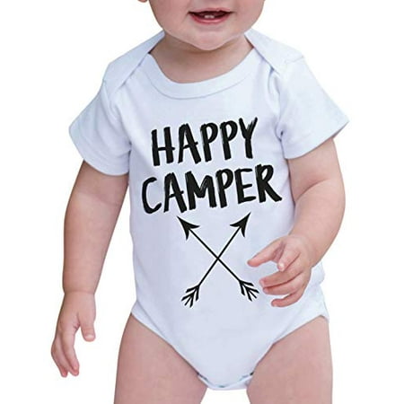 

7 ate 9 Apparel Baby s Happy Camper Outdoors Onepiece Black