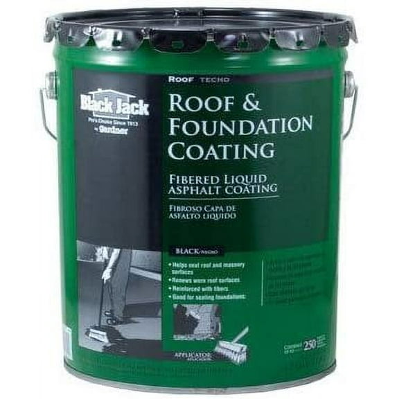 Black Jack Roof And Foundation Coating, Black Liquid Asphalt Roof Coating, 4.75 Gal