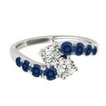 thumbnail image 2 of Aonejewelry 1CT. Two Stone Sapphire and Diamond Engagement Ring Crafted In 14k White Gold, 2 of 4