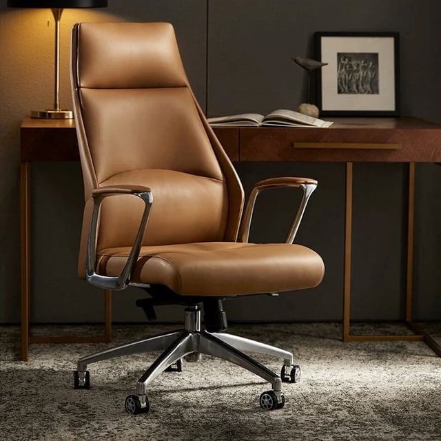 Luxury Executive Office Chairs Genuine Leather Adjustable Top Layer Cowhide Ergonomic Gaming Chair Mobile Cadeira Home Office My Lux Decor Round
