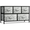 thumbnail image 1 of Sorbus 5 Drawer Storage Chest (Black Frame, White Marble), 1 of 9