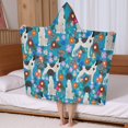 thumbnail image 5 of Dog with Pioneer Flower Hooded Bath Towel，50"x30" for Ages 3 To 12 Kids, Quick Dry Lightweight Soft Microfiber Hood Beach Towel Cover Up for Kids, 5 of 7