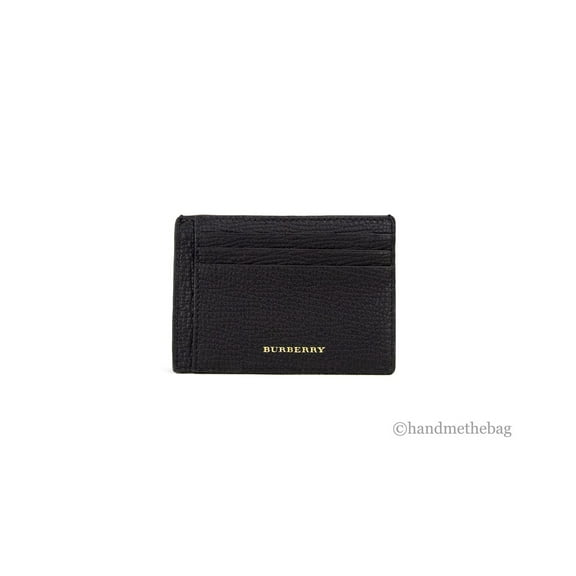 Burberry House Check Chase Black Leather Money Card Case
