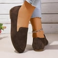 thumbnail image 5 of KEGIRLOM Women's Fashion Casual Spring Style Solid Color Shallow Mouth Outdoor Wear All-Match One-Foot Loafers Flat Bottom Round Toe Moccasins Shoes Brown Size 8.5, 5 of 9