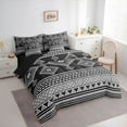 thumbnail image 3 of jejeloiu Rustic Western Aztec 7-Piece Twin Bedding Sets,Retro Bohemian Print Bedding Comforter Set,Gray Rhombus Triangle Sheet Sets For Men Women,Microfiber Bedroom Decor Reversible, 3 of 8
