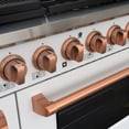thumbnail image 3 of Akicon 48" Slide-in Freestanding Professional Style Gas Range with 6.7 cu. ft. Oven, 8 Burners, Convection Fan, Cast Iron Grates, & Blue Porcelain Oven Interior, White with Copper, 3 of 7