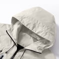 thumbnail image 6 of QATAINLAV Men's Full Zip up Waterproof Hooded Jacket Casual Big and Tall Raincoat Windbreaker Hiking Outerwear with Pockets White,M, 6 of 8