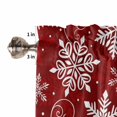 thumbnail image 5 of Christmas Snowflake Kitchen Curtains and Valances Set, Winter Snowflake Red Texture Rod Pocket Window Valance 18 Inch Window Curtain Panels for Living Room Bedroom Laundry, 27.5x36in, 3 Pieces, 5 of 7
