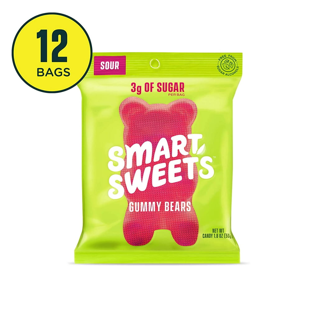 SmartSweets Gummy Bears Sour 1.8 Ounce, Candy With Low-Sugar (3g) & Low ...