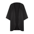 thumbnail image 4 of Lindreshi Cardigan for Women Women's Solid Puff Sleeve Kimono Cardigan Loose Chiffon Cover up Casual Blouse Tops, 4 of 8