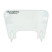 OFFICE LOGIX SHOP Sneeze Guard - 30W x 24H Inch Plexiglass Partition Shield for Checkout Counter, Desk - Clear Acrylic Cashier Protection Barrier - Heavy-Duty Portable Plastic Guards for Countertops