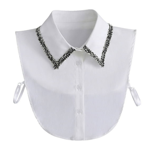 Long Sleeve Detachable Collar | Unique Layering Piece for Dresses, Coats & Artistic Outfits Under 5$, Hontri Women's Long Shirt Collar Spring And Autumn , White, One Size