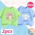 thumbnail image 1 of Camiseta de verano para niños, ropa informal de dibujos animados de Sanrio, de algodón puro, de manga corta gym unisex, 1 of 2