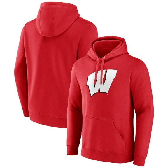 Men's Red Wisconsin Badgers Logo Pullover Hoodie