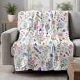 thumbnail image 2 of Botanical Flowers Blanket Soft Cozy Warm Throw Blanket for Couch, Plush Fuzzy Flannel Fleece Blankets for Sofa, Watercolor Floral Plants Country Bed Blankets Lightweight Gifts for Women, 40"x50", 2 of 9