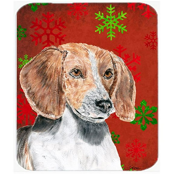 Carolines Treasures  English Foxhound Red Snowflake Christmas Mouse Pad