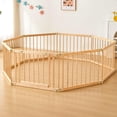 thumbnail image 3 of Valla de madera Baby Playpen Smilebaby, grande, con portón, 3 of 9