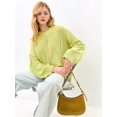 thumbnail image 4 of Women'S Chunky Knit Sweaters 2025 Fall Long Sleeve Crew Neck Oversized Pullover Winter Fashion Clothes Yellow-Green M, 4 of 8