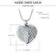 thumbnail image 3 of Openable Wing Heart Urn Pendant Cremation Jewelry for Ashes Keepsake Memory Necklace Photo Holder Memorial Jewelry, 3 of 8