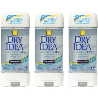 Dry Idea Clear Gel Antiperspirant Deodorant, Powder Fresh, 3 oz, 3 Pack