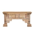 thumbnail image 3 of Heritage Style Antique Columns and Carvings Repurposed 72" Long Teak Wood Console Table | Ornate Carved Sofa Table | Farmhouse Table, 3 of 4