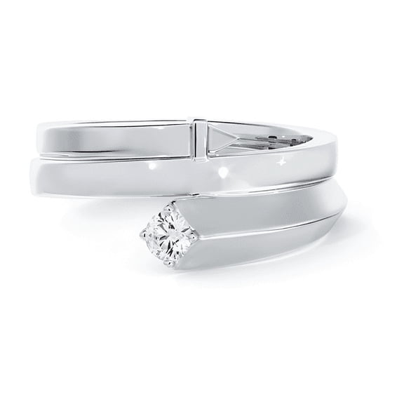 Dash Jewel Brilliant 1.1 Ct Round Cut Lab Created Diamond Women's Ring - Stamped 14K White Gold Plated Rings - Spiral Women's Wedding Ring - Diamond Engagement Ring - Diamond Anniversary Gifts