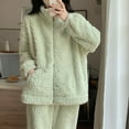 thumbnail image 5 of Lixiuxyad Soft Winter Flannel Pajama For Cozy Long Sleeve Thermal Sleepwear With Elegant Jacquard Pattern Comfortable Loungewear Two Piece Outfit For Cold Nights Womens Pajama Sets XXL, 5 of 6