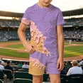 thumbnail image 2 of BOOMNY Boys 2 Peice Clothes Set Ice Cream Graphic Long Sleeve Tshirts Shorts Outfits for Kids Comfy Clothing Set, 2 of 5