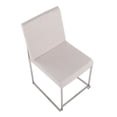 thumbnail image 3 of LumiSource Brushed Stainless Steel, Beige Fabric High Back Fuji Dining Chair - Set of 2, 3 of 8