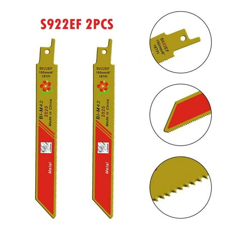 

2Pcs S922EF 150mm 6 BIM Reciprocating Saw Blades Set Flexible For Cutting Metal