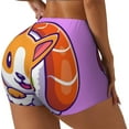 thumbnail image 2 of Fotbe Corgi In Sushi Roll Seamless Shorts, Womens Workout Shorts High Waist Stretch Booty Short for Gym/Yoga/Running/Biking-Small, 2 of 9