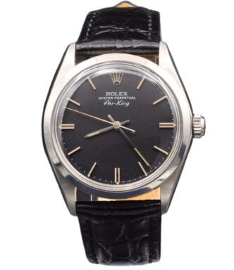 Pre-Owned Mens Rolex Stainless Steel 5500 Air-King Watch Black Dial