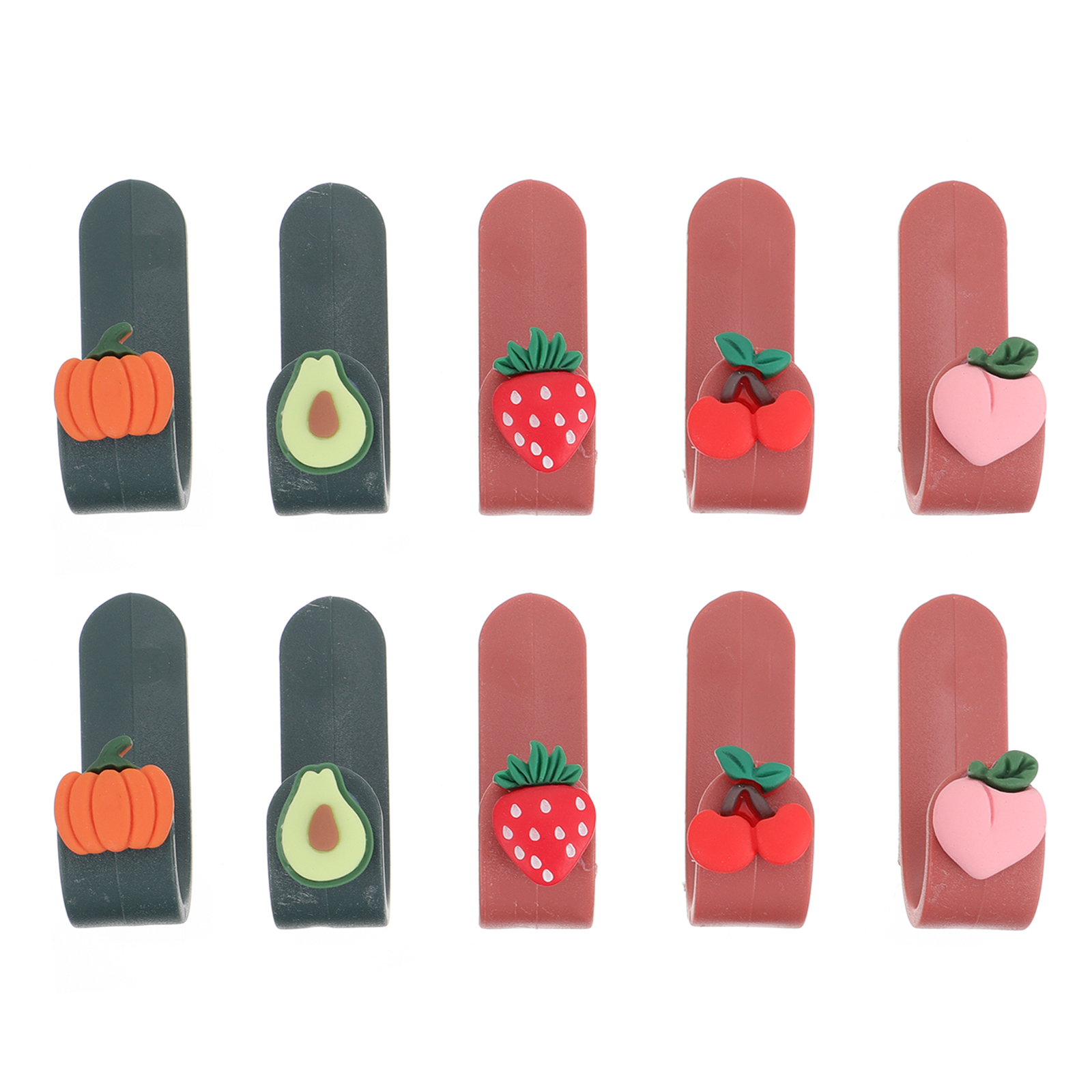 10pcs Creative Punchfree Hooks Decorative Fruit Hooks Adorable Wall