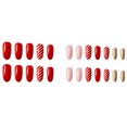 thumbnail image 4 of FCOGIN Medium Almond, 24 Pieces, Red, Pink, Gold, Christmas, Acrylic False Nail, Press on Nail, 4 of 5